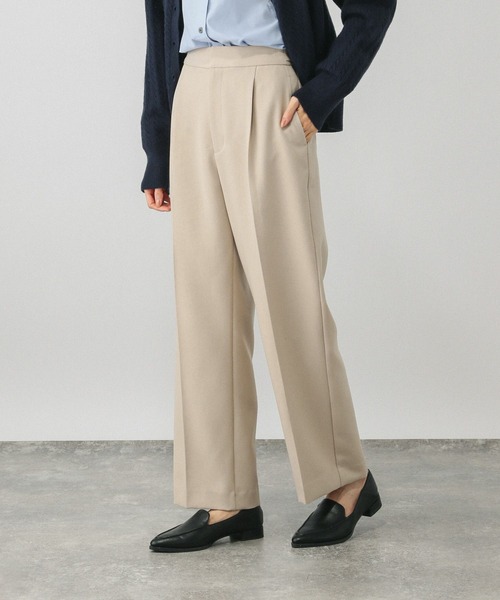 GLOBAL WORK(グローバルワーク)の「お手入れラクラクセットアップ/ストレートパンツ/611219(その他パンツ・レディース・ネイビー/ブラウン/チャコールグレー/ライトベージュ・LARGE/MEDIUM/SMALL)」の4枚目の写真