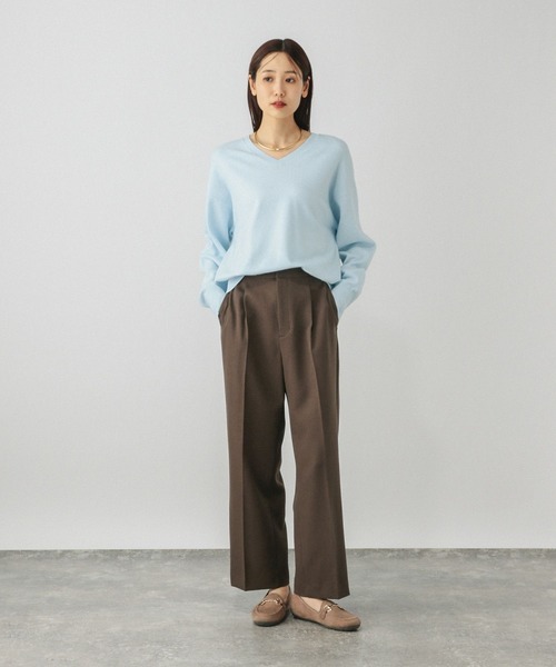 GLOBAL WORK(グローバルワーク)の「お手入れラクラクセットアップ/ストレートパンツ/611219(その他パンツ・レディース・ネイビー/ブラウン/チャコールグレー/ライトベージュ・LARGE/MEDIUM/SMALL)」の21枚目の写真