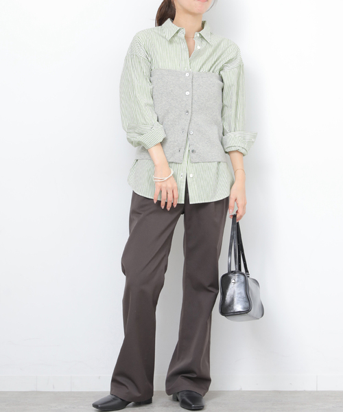 JOURNAL STANDARD relume(ジャーナルスタンダード レリューム)の「ONE DAYロゴストライプシャツ(シャツ/ブラウス・レディース・ピンク/グリーン/サックスブルー/ベージュ・FREE)」の8枚目の写真