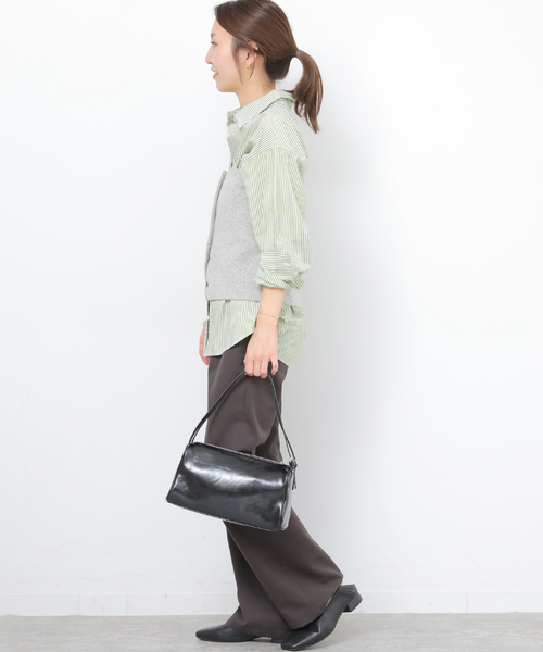 JOURNAL STANDARD relume(ジャーナルスタンダード レリューム)の「ONE DAYロゴストライプシャツ(シャツ/ブラウス・レディース・ピンク/グリーン/サックスブルー/ベージュ・FREE)」の9枚目の写真