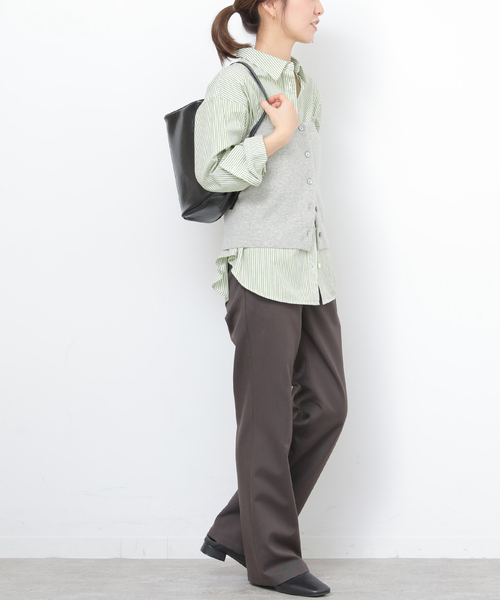 JOURNAL STANDARD relume(ジャーナルスタンダード レリューム)の「ONE DAYロゴストライプシャツ(シャツ/ブラウス・レディース・ピンク/グリーン/サックスブルー/ベージュ・FREE)」の10枚目の写真