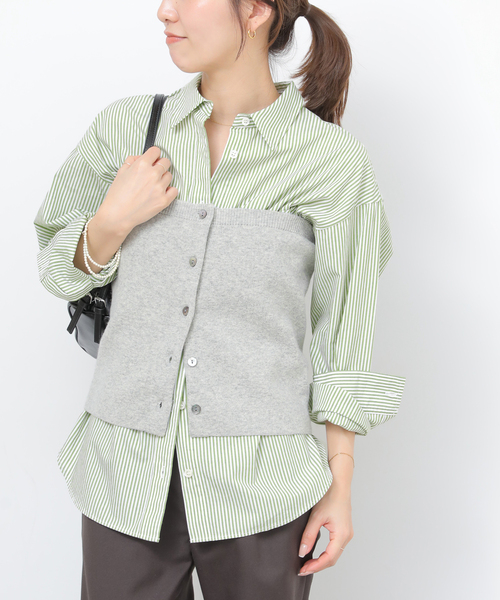 JOURNAL STANDARD relume(ジャーナルスタンダード レリューム)の「ONE DAYロゴストライプシャツ(シャツ/ブラウス・レディース・ピンク/グリーン/サックスブルー/ベージュ・FREE)」の15枚目の写真