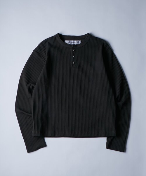 WHO'S WHO gallery（フーズフーギャラリー）の「【Sourcream】パール針抜きヘンリーL/S TEE（Tシャツ/カットソー・メンズ・ブラック/ホワイト・SMALL/MEDIUM）」の9枚目の写真