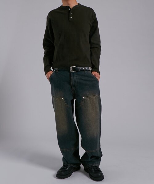 WHO'S WHO gallery（フーズフーギャラリー）の「【Sourcream】パール針抜きヘンリーL/S TEE（Tシャツ/カットソー・メンズ・ブラック/ホワイト・SMALL/MEDIUM）」の13枚目の写真