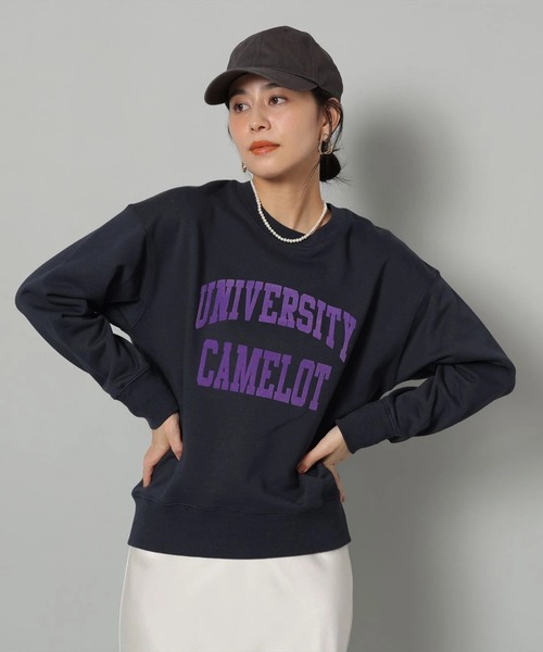 袖レースフロッキーロゴスウェット（Tシャツ/カットソー）｜Arpege