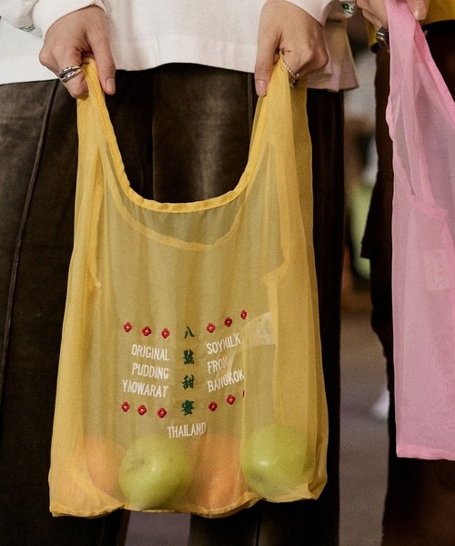 niko and...（ニコアンド）の「【バー・ハオ・ティアン・ミー】コラボ　オーガンジーバッグ（エコバッグ/サブバッグ・レディース・イエロー/ピンク・0）」の2枚目の写真