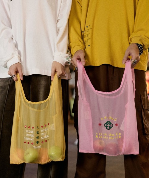 niko and...（ニコアンド）の「【バー・ハオ・ティアン・ミー】コラボ　オーガンジーバッグ（エコバッグ/サブバッグ・レディース・イエロー/ピンク・0）」の6枚目の写真