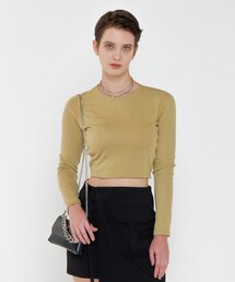 Back Round cutting Knot Span Tshirts Yellow green