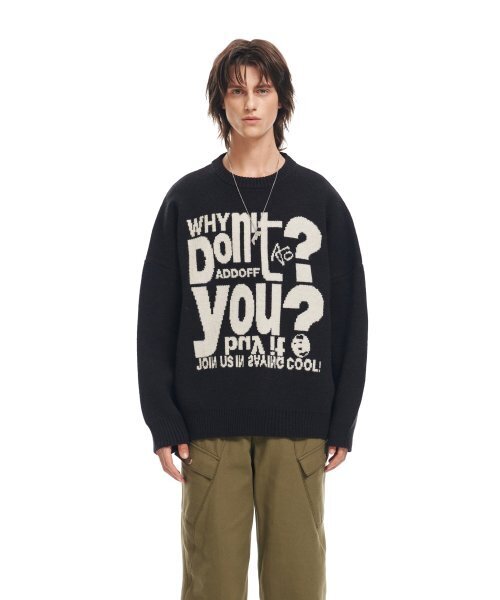 ADDOFF(アドオフ)の「LETTERING KNIT SWEATER BLACK(ニット/セーター・レディース・その他・LARGE/MEDIUM/SMALL)」の14枚目の写真