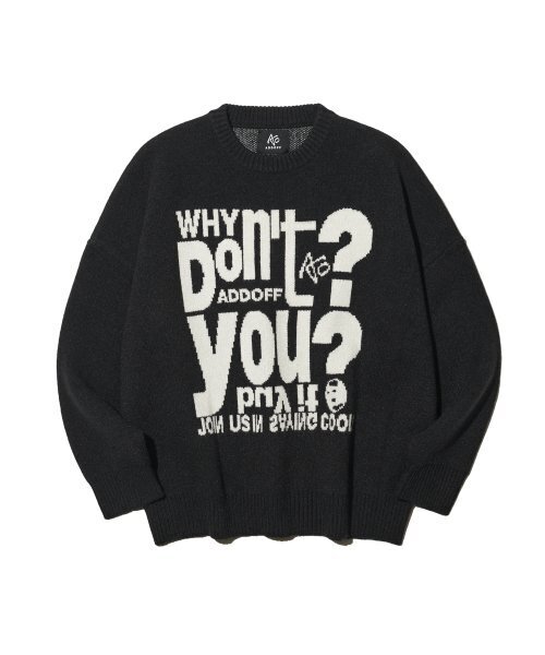 ADDOFF(アドオフ)の「LETTERING KNIT SWEATER BLACK(ニット/セーター・レディース・その他・LARGE/MEDIUM/SMALL)」の6枚目の写真