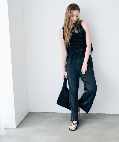 uncrave(アンクレイヴ)の「ライトダブルサテン ワイドパンツ(その他パンツ・レディース・ブラック系/ホワイト系/ダークブラウン系/ベージュ系/ライトグレー系・2/1/0)」の20枚目の写真