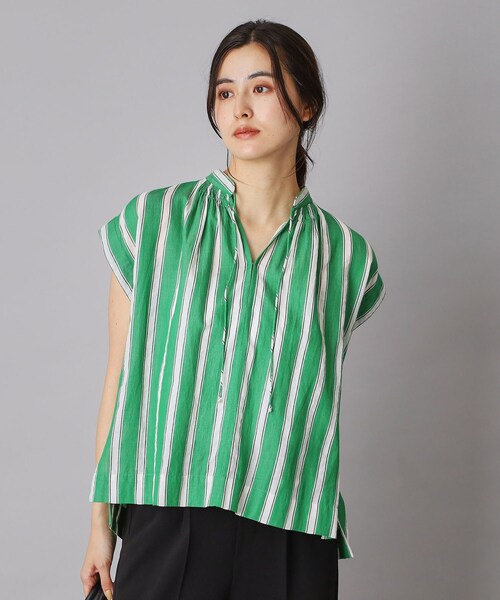NE QUITTEZ PAS!（ヌキテパ）の「ne Quittez pas（ヌキテパ）コットンボイルストライプブラウス（シャツ/ブラウス・レディース・グリーン・00）」の11枚目の写真