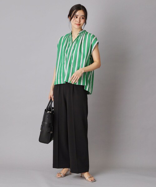 NE QUITTEZ PAS!（ヌキテパ）の「ne Quittez pas（ヌキテパ）コットンボイルストライプブラウス（シャツ/ブラウス・レディース・グリーン・00）」の13枚目の写真