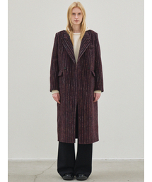 le（ル）の「alpaca wool striped handmade coat (wine)（チェスターコート）」