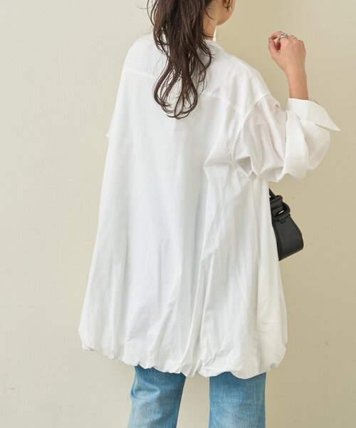 CIAOPANIC TYPY（チャオパニックティピー）の「【羽織としても◎】アソート柄裾バルーンチュニックブラウス（シャツ/ブラウス・レディース・サックスブルー/イエロー/ホワイト/ピンク/ブルー/オフホワイト・ONE SIZE）」の17枚目の写真