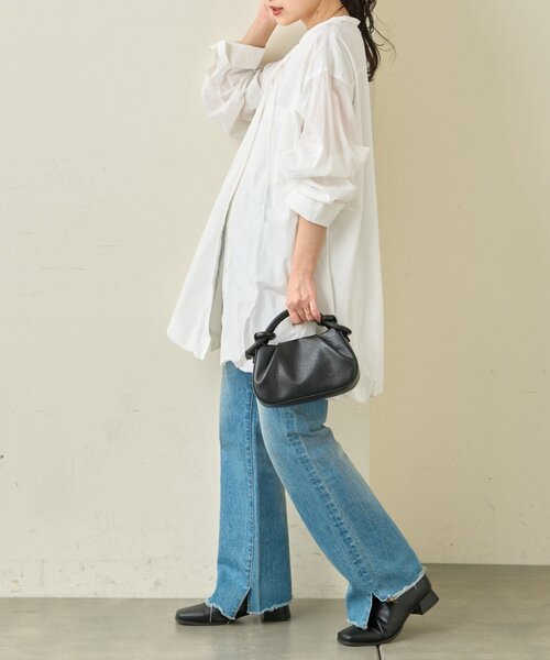 CIAOPANIC TYPY（チャオパニックティピー）の「【羽織としても◎】アソート柄裾バルーンチュニックブラウス（シャツ/ブラウス・レディース・サックスブルー/イエロー/ホワイト/ピンク/ブルー/オフホワイト・ONE SIZE）」の20枚目の写真