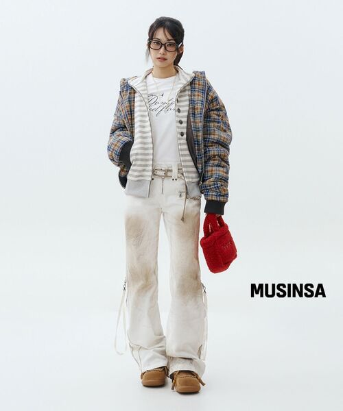 YEEL(ワイイーイーエル)の「CUBIC TARTAN CHECK HOODIE JUMPER GREEN(ダウンジャケット/コート・レディース・その他・S/M)」の4枚目の写真