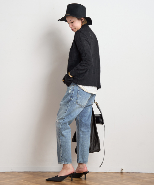 R13（アールサーティーン）の「*【R13/アールサーティーン】ELONGATED SHRUNKEN CREWNECK CARDIGAN（カーディガン/ボレロ・レディース・ブラック・FREE）」の8枚目の写真