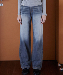 GRAY STRAIGHT FIT DENIM PANTS