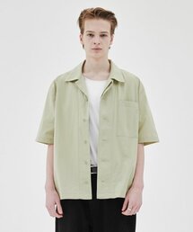 MUILL（ミュール）の「レイヤードパネルシャツ（オリーブ）（シャツ/ブラウス）」