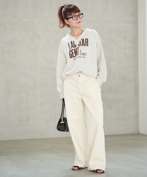 Spick & Span（スピックアンドスパン）の「《別注 / 追加2》La Hutte / ラ ユット Vネックスウェット*（スウェット・レディース・グレー/アイボリー・FREE）」の14枚目の写真