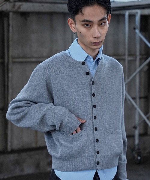 LANDNESS（ランドネス）の「【LANDNESS/ランドネス】MICRO RIB CARDIGAN/マイクロリブカーディガン（カーディガン/ボレロ・メンズ・ブラック/ブルー/グレー・L/M）」の2枚目の写真