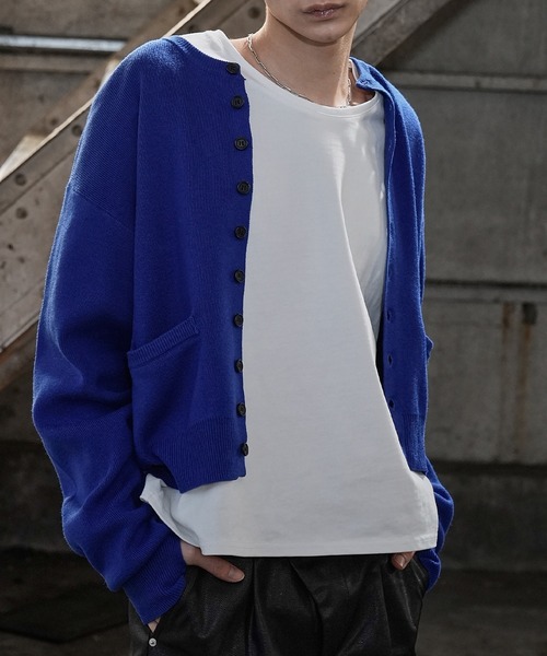 LANDNESS（ランドネス）の「【LANDNESS/ランドネス】MICRO RIB CARDIGAN/マイクロリブカーディガン（カーディガン/ボレロ・メンズ・ブラック/ブルー/グレー・L/M）」の3枚目の写真