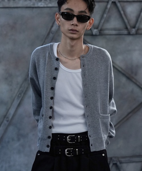 LANDNESS（ランドネス）の「【LANDNESS/ランドネス】MICRO RIB CARDIGAN/マイクロリブカーディガン（カーディガン/ボレロ・メンズ・ブラック/ブルー/グレー・L/M）」の4枚目の写真