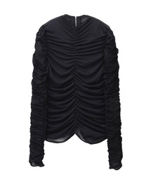 JOHN LAWRENCE SULLIVAN | SEE-THROUGH GATHERED HIGH NECK TOP(スカート)