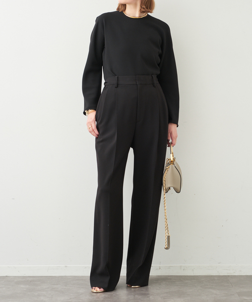 Deuxieme Classe（ドゥーズィエムクラス）の「*トリアセジョーゼット タックパンツ（スラックス・レディース・ブラック/ホワイト・34/36/38）」の7枚目の写真