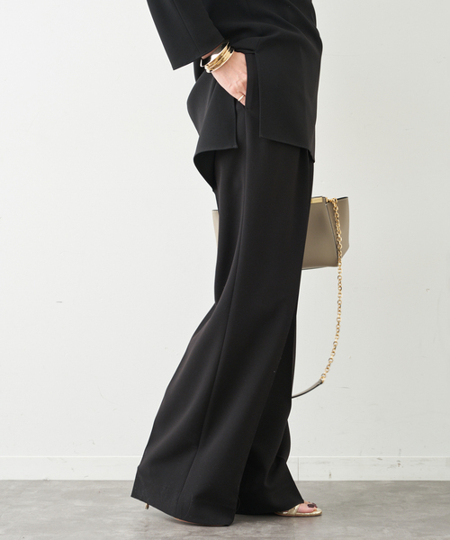 Deuxieme Classe（ドゥーズィエムクラス）の「*トリアセジョーゼット タックパンツ（スラックス・レディース・ブラック/ホワイト・34/36/38）」の11枚目の写真