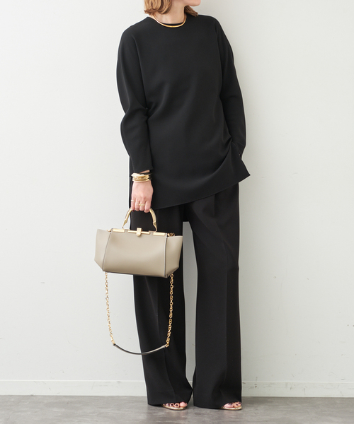 Deuxieme Classe（ドゥーズィエムクラス）の「*トリアセジョーゼット タックパンツ（スラックス・レディース・ブラック/ホワイト・34/36/38）」の14枚目の写真