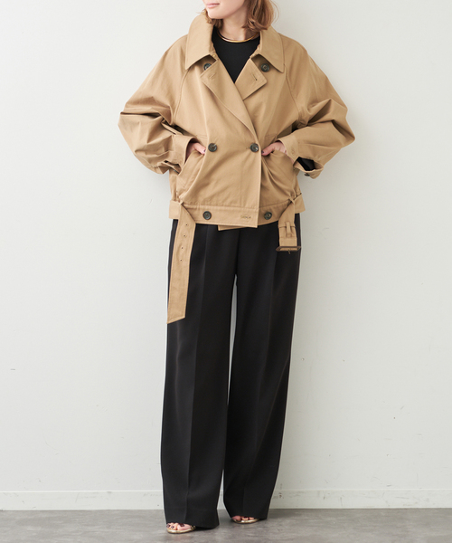 Deuxieme Classe（ドゥーズィエムクラス）の「*トリアセジョーゼット タックパンツ（スラックス・レディース・ブラック/ホワイト・34/36/38）」の18枚目の写真