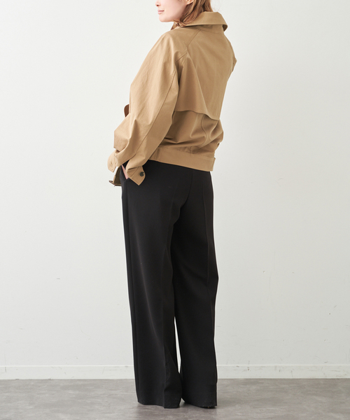 Deuxieme Classe（ドゥーズィエムクラス）の「*トリアセジョーゼット タックパンツ（スラックス・レディース・ブラック/ホワイト・34/36/38）」の20枚目の写真