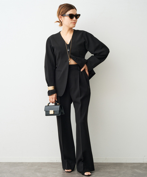 Deuxieme Classe（ドゥーズィエムクラス）の「*トリアセジョーゼット タックパンツ（スラックス・レディース・ブラック/ホワイト・34/36/38）」の21枚目の写真