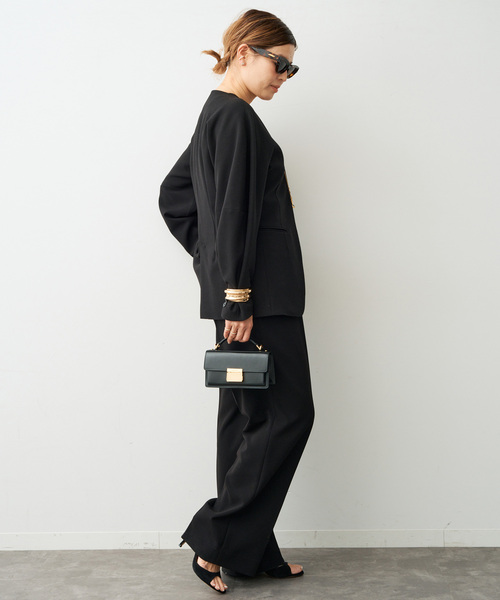 Deuxieme Classe（ドゥーズィエムクラス）の「*トリアセジョーゼット タックパンツ（スラックス・レディース・ブラック/ホワイト・34/36/38）」の22枚目の写真