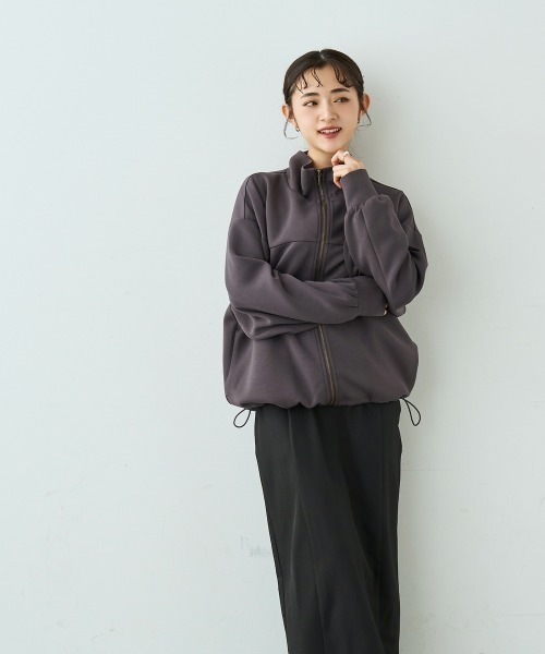 mil(ミル)の「ジップアップ スタンドネックパーカー【586078-2】(スウェット・レディース・チャコールグレー/アイボリー/ブラック・S/XS)」の10枚目の写真