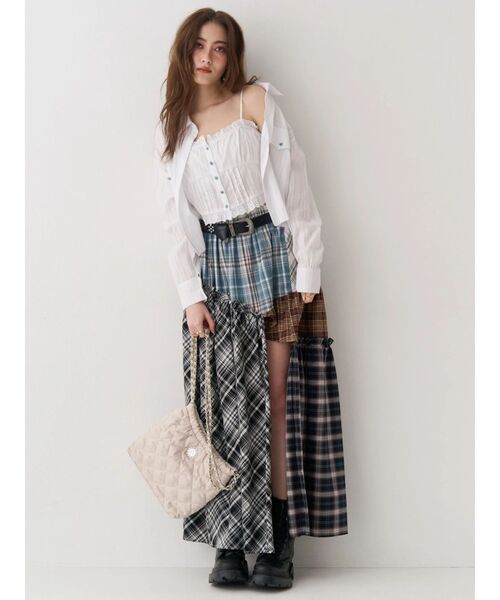 EVRIS(エヴリス)の「アンサンブルショートシャツトップス キャミソールセット(シャツ/ブラウス・レディース・ホワイト/ブルー/ブラック・FREE)」の9枚目の写真