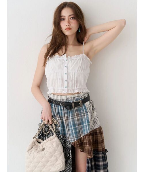EVRIS(エヴリス)の「アンサンブルショートシャツトップス キャミソールセット(シャツ/ブラウス・レディース・ホワイト/ブルー/ブラック・FREE)」の11枚目の写真
