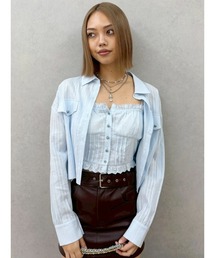 EVRIS（エヴリス）の「アンサンブルショートシャツトップス（シャツ/ブラウス）」