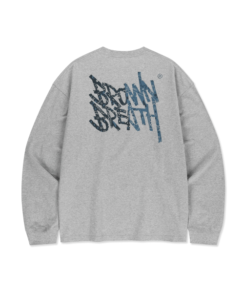 BROWNBREATH(ブラウンブレス)の「PAISLEY TAG LONGSLEEVE - MELANGE GREY(Tシャツ/カットソー・レディース・その他・SMALL/MEDIUM/LARGE/X-LARGE/2XL)」の1枚目の写真