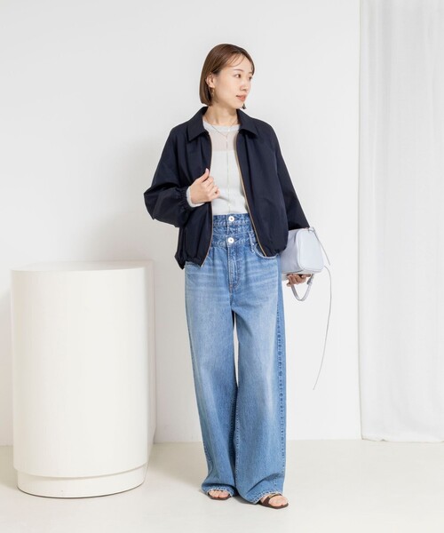 NOLLEY’S Sophi(ノーリーズソフィ)の「ウォッシャブルツイルライトジップアップブルゾン(ブルゾン・レディース・ベージュ/ネイビー・38)」の16枚目の写真