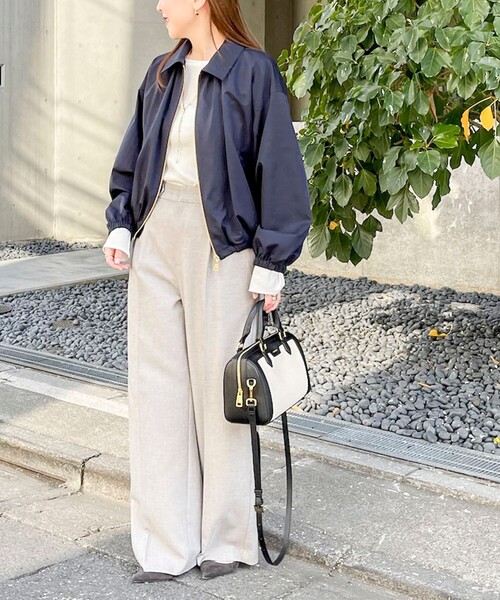 NOLLEY’S Sophi(ノーリーズソフィ)の「ウォッシャブルツイルライトジップアップブルゾン(ブルゾン・レディース・ベージュ/ネイビー・38)」の21枚目の写真