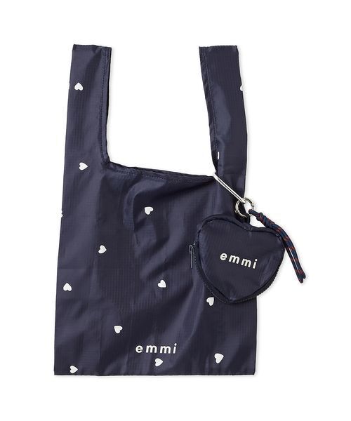 emmi(エミ)の「【HEART】 プリントハートチャーム付きエコバッグ(エコバッグ/サブバッグ・レディース・ネイビー/ボルドー/ホワイト・F)」の3枚目の写真