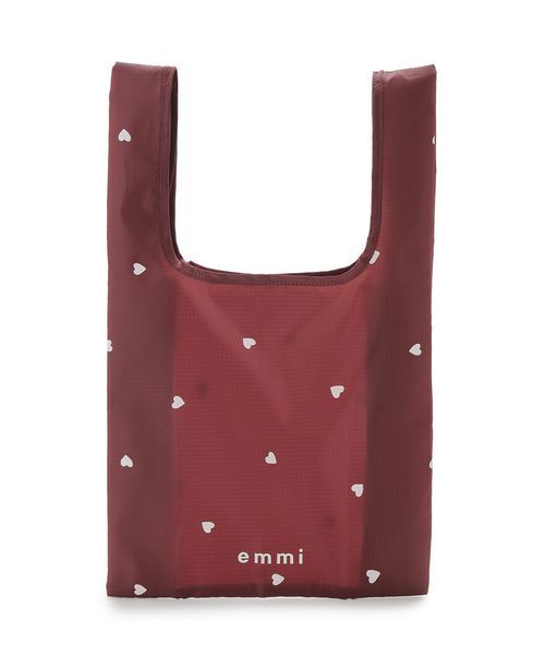 emmi(エミ)の「【HEART】 プリントハートチャーム付きエコバッグ(エコバッグ/サブバッグ・レディース・ネイビー/ボルドー/ホワイト・F)」の5枚目の写真