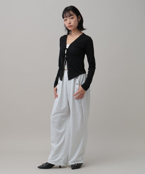 3.3 Field Trip （3.3フィールドトリップ）の「3.3 Field Trip／フロントリボンカーディガン（カーディガン/ボレロ・レディース・ホワイト/ブラック/ブルー・FREE）」の12枚目の写真