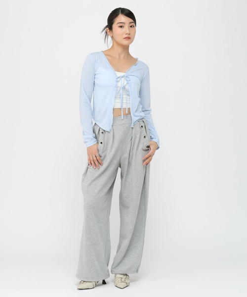 3.3 Field Trip （3.3フィールドトリップ）の「3.3 Field Trip／フロントリボンカーディガン（カーディガン/ボレロ・レディース・ホワイト/ブラック/ブルー・FREE）」の16枚目の写真