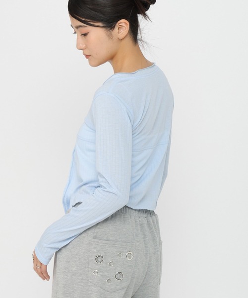 3.3 Field Trip （3.3フィールドトリップ）の「3.3 Field Trip／フロントリボンカーディガン（カーディガン/ボレロ・レディース・ホワイト/ブラック/ブルー・FREE）」の21枚目の写真