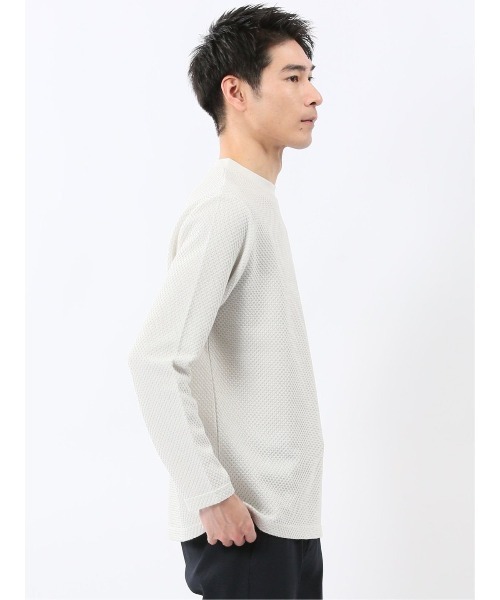 TAKA-Q(タカキュー)の「【綿混 ロンT】タカキュー バーズアイジャガード クルーネック 長袖 Tシャツ(Tシャツ/カットソー・メンズ・ライトグレー/ボルドー/アイボリー/ホワイト×ブラック・LARGE/X-LARGE/MEDIUM)」の18枚目の写真