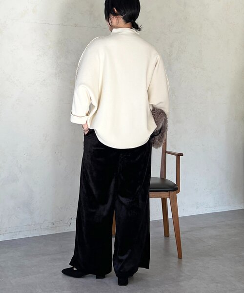 un dix cors（アンディコール）の「ベロアコールワイドパンツ（その他パンツ・レディース・ベージュ/ブラック/チャコールグレー・FREE）」の9枚目の写真